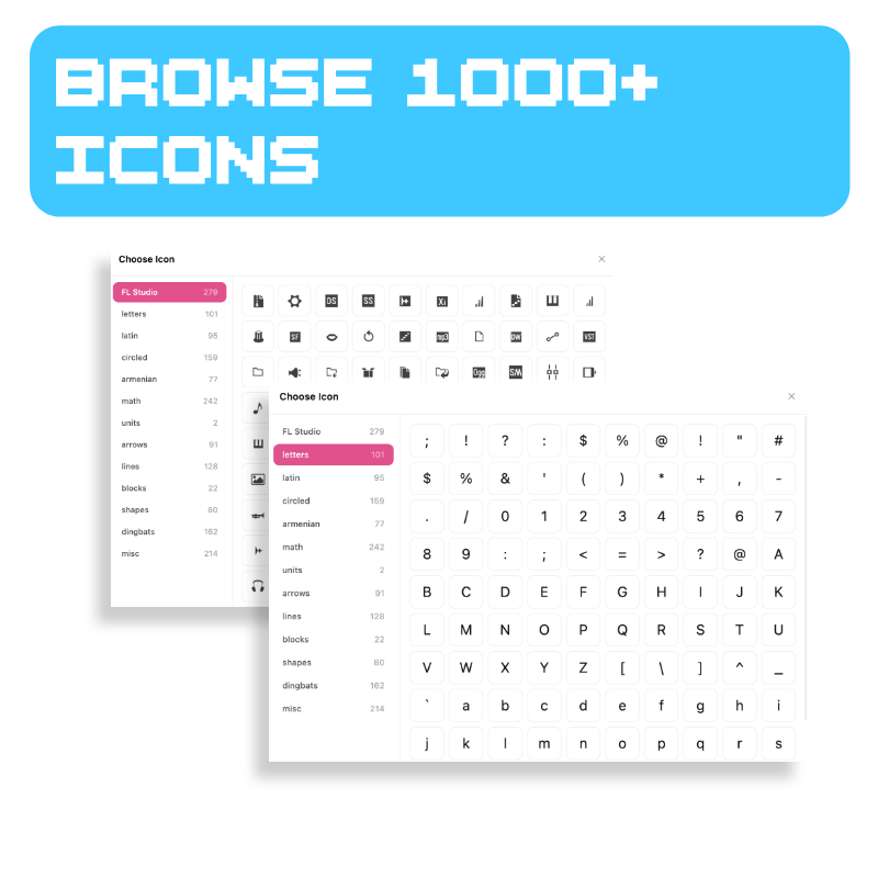 browse 1000+ icons