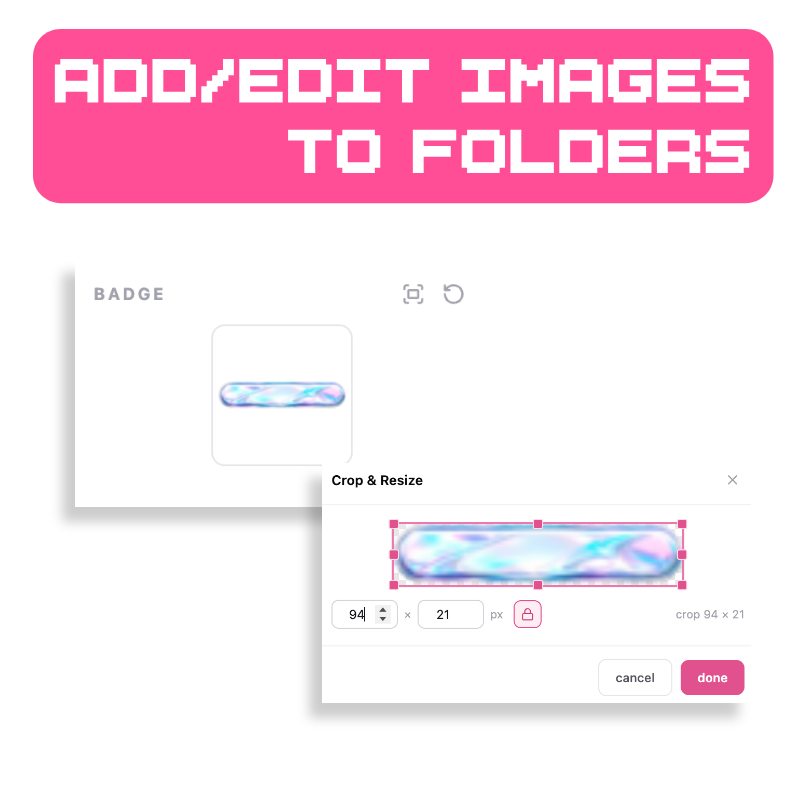 add / edit images to folders