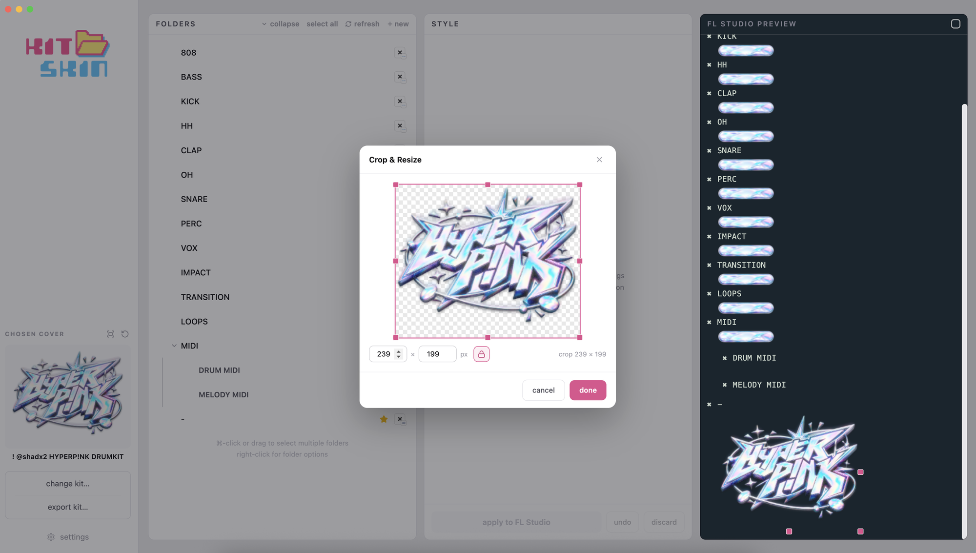 Cropping and resizing a folder image in place